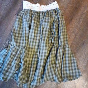 Green gingham skirt